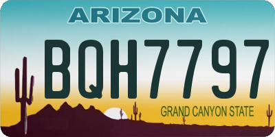 AZ license plate BQH7797