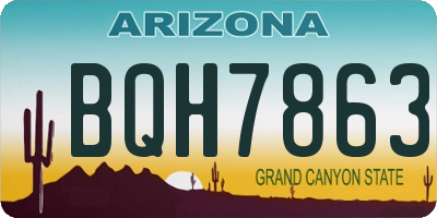 AZ license plate BQH7863