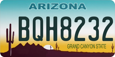 AZ license plate BQH8232