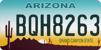 AZ license plate BQH8263