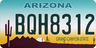 AZ license plate BQH8312