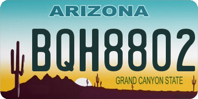 AZ license plate BQH8802