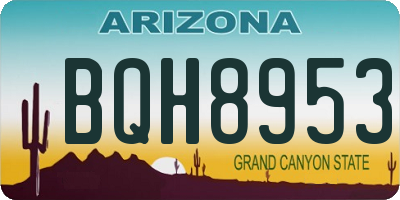 AZ license plate BQH8953
