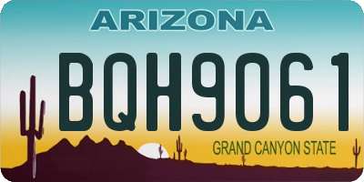 AZ license plate BQH9061