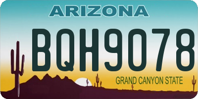 AZ license plate BQH9078