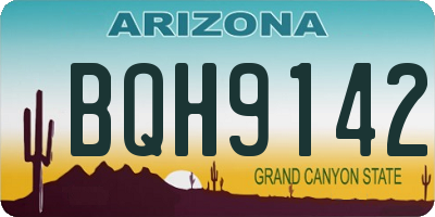 AZ license plate BQH9142