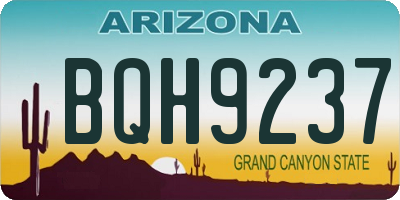 AZ license plate BQH9237