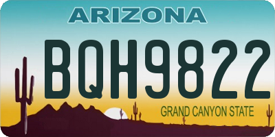 AZ license plate BQH9822