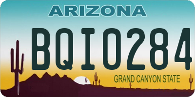 AZ license plate BQI0284