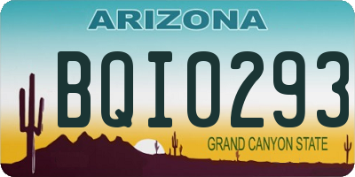 AZ license plate BQI0293
