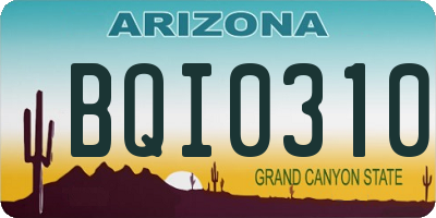 AZ license plate BQI0310