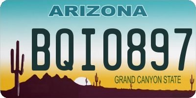 AZ license plate BQI0897