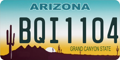 AZ license plate BQI1104