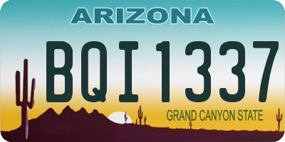 AZ license plate BQI1337