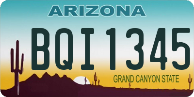 AZ license plate BQI1345