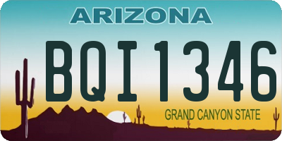 AZ license plate BQI1346
