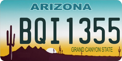 AZ license plate BQI1355