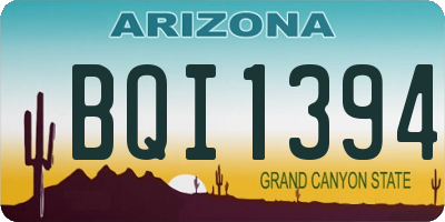 AZ license plate BQI1394