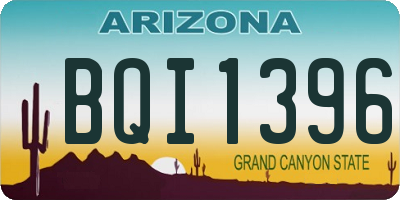 AZ license plate BQI1396