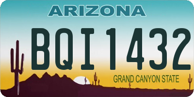 AZ license plate BQI1432