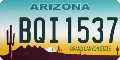 AZ license plate BQI1537