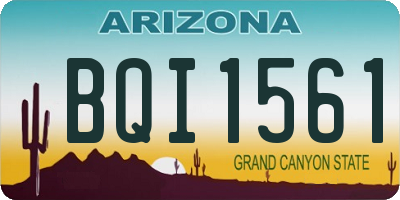 AZ license plate BQI1561