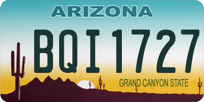 AZ license plate BQI1727
