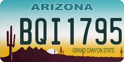 AZ license plate BQI1795