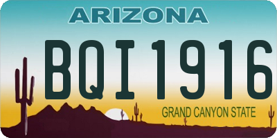 AZ license plate BQI1916