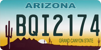 AZ license plate BQI2174