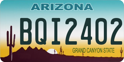 AZ license plate BQI2402
