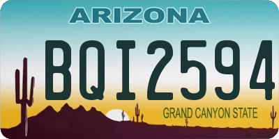 AZ license plate BQI2594