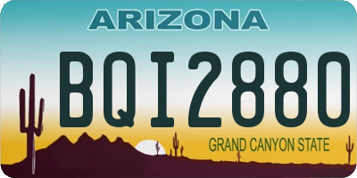 AZ license plate BQI2880