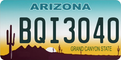 AZ license plate BQI3040