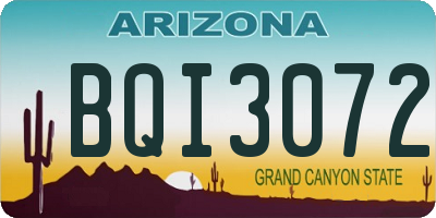 AZ license plate BQI3072