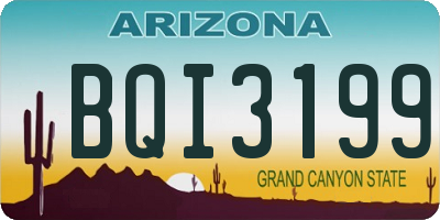 AZ license plate BQI3199