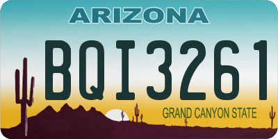 AZ license plate BQI3261