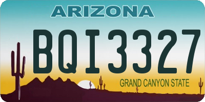 AZ license plate BQI3327