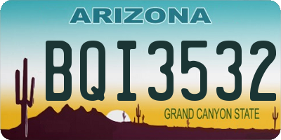 AZ license plate BQI3532