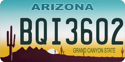 AZ license plate BQI3602