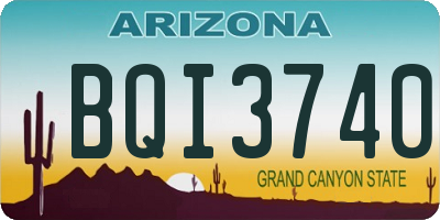 AZ license plate BQI3740