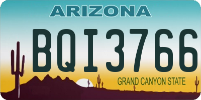 AZ license plate BQI3766