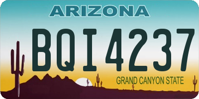 AZ license plate BQI4237