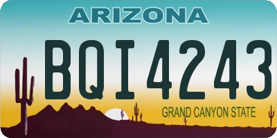AZ license plate BQI4243