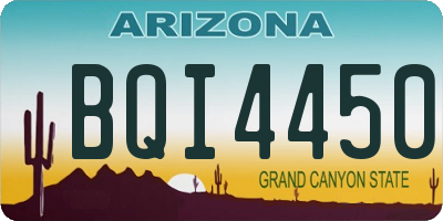 AZ license plate BQI4450
