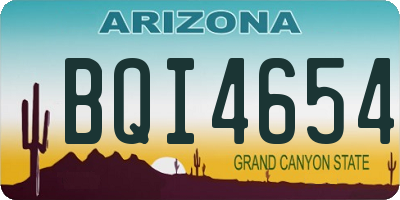 AZ license plate BQI4654