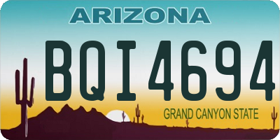 AZ license plate BQI4694