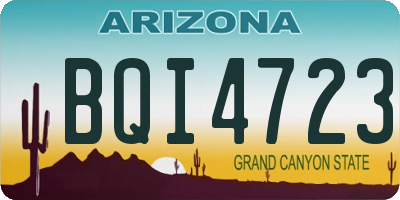 AZ license plate BQI4723