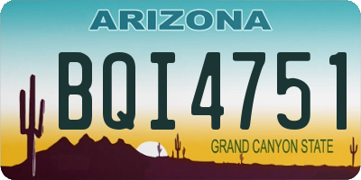 AZ license plate BQI4751