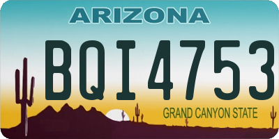 AZ license plate BQI4753
